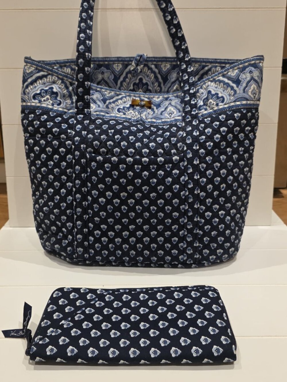 Vera Bradley tote and a matching Wallet in the retired "Nantucket Navy"